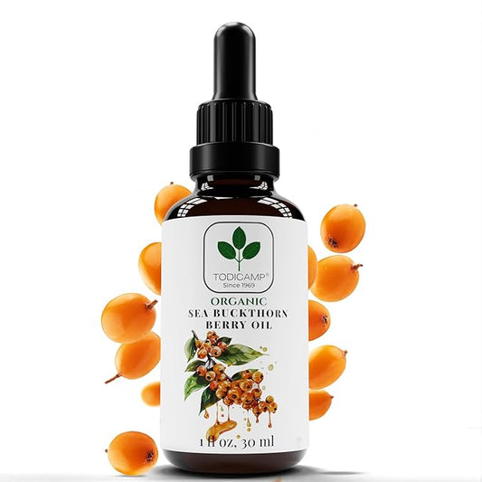 Organic Sea Buckthorn Oil - 1 fl oz Cold-Pressed Sea Buckthorn Berry Oil - Seabuckthorn for Face, Hair, Body & Supplement