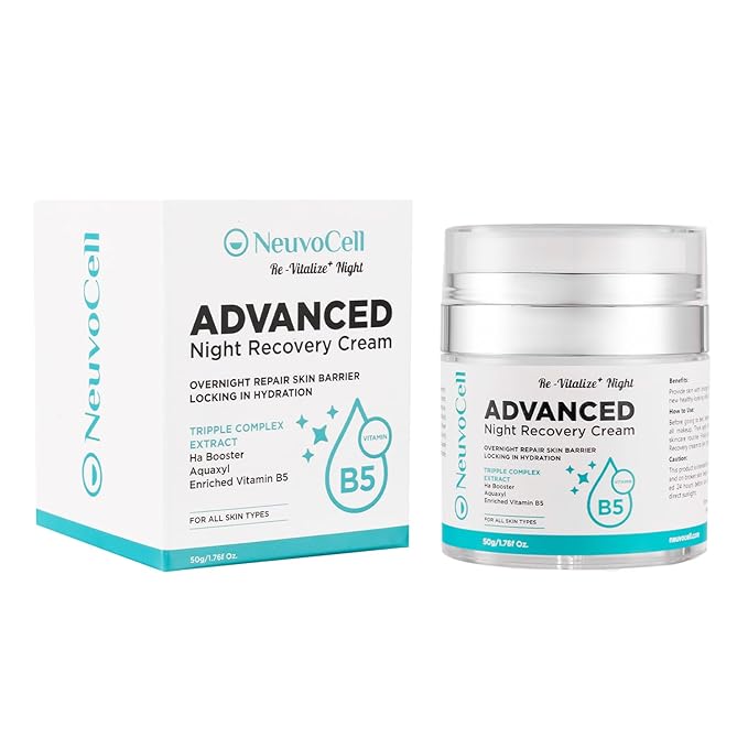 Advance Night Recovery Cream for Face, Facial Moisturizer Recovery Complex, Care for Face, Advanced Night Repair for Face, Biothex Cordyceps, HA Booster, Camomile Extract, 1.77 fl.Oz