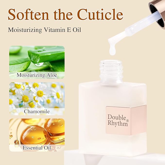 Double Rhythm Cuticle Remover Cuticle Softener for Nail Care,Hydrating, Softener Cream for Dry Manicures,Brittle Nails,Hang Nails + Dry Cuticles 0.5 Fl Oz