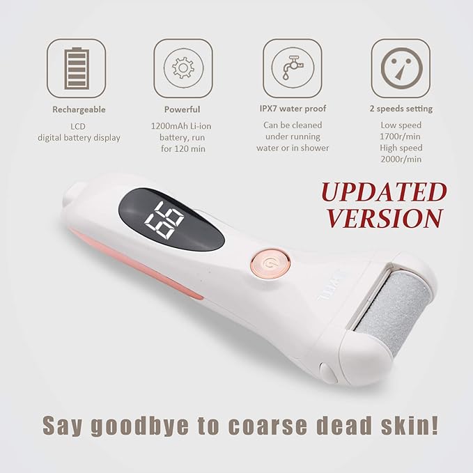 Callus Remover for Feet Shaver Rechargeable Electric Foot File Pedicure Tools for Feet Professional Callous Shaver Waterproof Pedicure kit for Cracked Heels and Dead Skin
