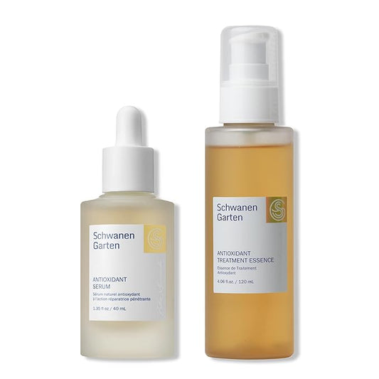Glow Skin Duo - Treatment Essence & Serum, Antioxidant, Hydrating, Soothing, Moisturizer, Uneven Skin Tone Korean Skin Care, CICA