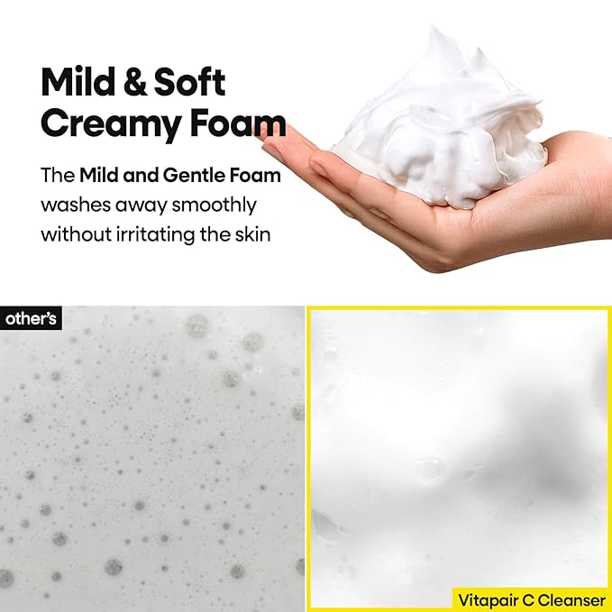 Nature Republic Vitapair C Glow Facial Cleanser - Vitamin Face Wash for Cleaner Skin, Hydrating Facewash for Women, Gentle Natural Cleanser, Daily Makeup Remover, Nighttime Foaming, 150ml / 5.07 fl oz