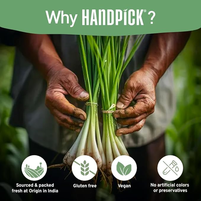 HANDPICK, Lemongrass Tea Bags (100 Count) Non-GMO, Caffeine Free - Quality Lemongrass Herbal Tea- Eco-conscious Round Tea Bags | Brew Hot or Iced Tea