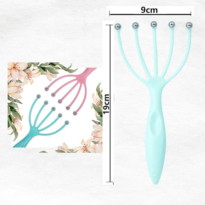 8 Pcs Scalp Massager Portable Handheld Spa Head Massager for Deep Relaxation and Stress Reduction Manual Head Massage Tool for Office Home Christmas Gift (Pink, Blue)