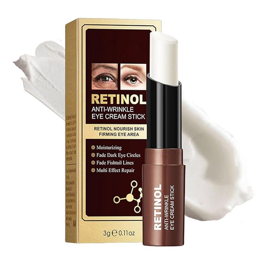 Retinol Under Eye Balm Stick, Anti-Aging Retinol Eye Stick for Dark Circles and Puffiness, Smooth Wrinkle Fine Lines, Firm Skin, Non Greasy, Hydrating and Nourish on the Skin Around the Eyes