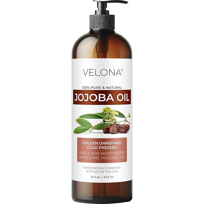 Jojoba Oil - 16 fl oz | 100% Pure and Natural | Golden, Unrefined, Cold Pressed, Hexane Free | Moisturizing Face, Hair, Body, Skin Care