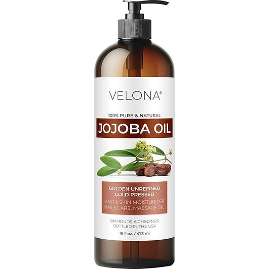 Jojoba Oil - 16 fl oz | 100% Pure and Natural | Golden, Unrefined, Cold Pressed, Hexane Free | Moisturizing Face, Hair, Body, Skin Care