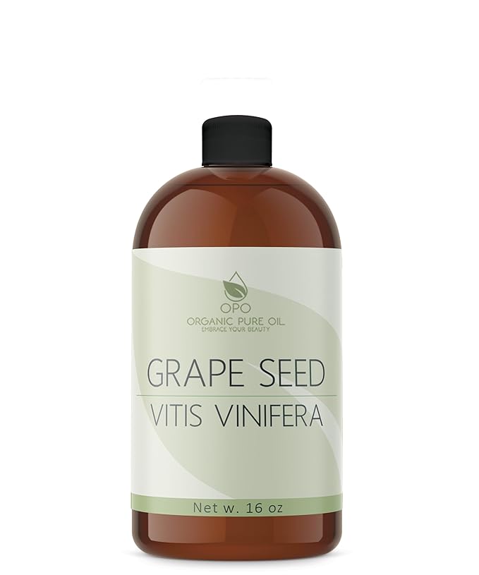Grapeseed Oil - Pure, Unrefined, Partially Filtered, Unscented, Non-GMO, Cold Pressed from Wine Grapes, Bulk Carrier Oil - 16 oz - for Hair, Skin, Body, Face - Nourish, Hydrate, & Moisturize