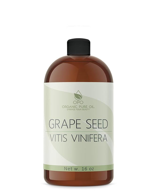 Grapeseed Oil - Pure, Unrefined, Partially Filtered, Unscented, Non-GMO, Cold Pressed from Wine Grapes, Bulk Carrier Oil - 16 oz - for Hair, Skin, Body, Face - Nourish, Hydrate, & Moisturize
