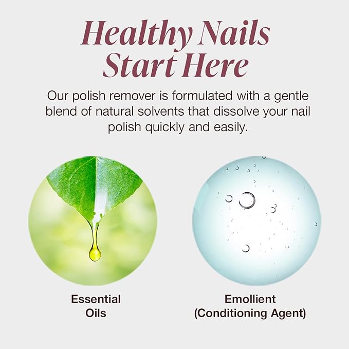 Mineral Fusion Acetone Free Nail Polish Remover, Gentle, Non-Drying, Regular & Gel Polish, 6 fl oz (2 Pack), Vegan & Cruelty-Free Nail Care for Women and Men