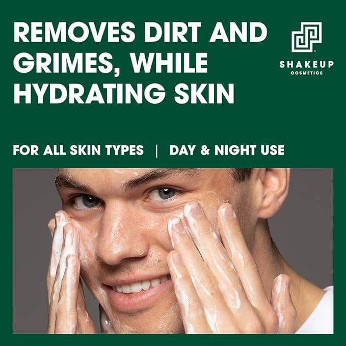 Mens 4-Piece Skin Kit for Clearer Skin, Targets Blemishes, Vegan Formula with Daily Face Wash, Clarifying Toner, Purifying Mask & Moisturiser Stick. Aka. SHAKEUP CLEAR SKIN KIT