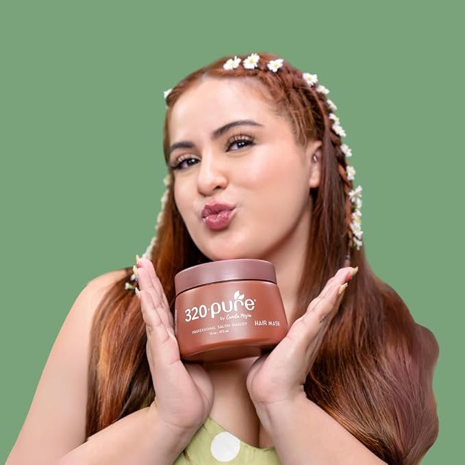 320Pure Hair Mask for Damaged Hair 16oz, Mascarilla para el cabello, Deep Conditioning Mask for Dry, Frizzy, Color-Treated & Curly, Hydrating Treatment for Growth & Repair