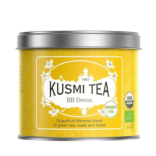 Kusmi Tea - BB Detox - Iconic Detox Tea - Organic Tea - Blend of Green Tea, Mate & Grapefruit - Organic Flavored Yerba Mate Tea - Loose Leaf Tea - Tin Box of 3.5 oz - Quantity for about 50 cups