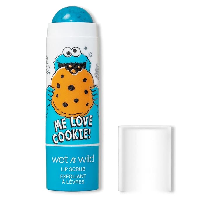 wet n wild Sesame Street Collection Lip Scrub - Vitamin E Enriched, Vegan & Cruelty Free - Me Love Cookie