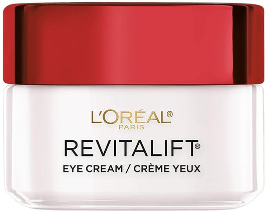 L'Oreal Paris Skincare Revitalift Anti-Wrinkle and Firming Eye Cream with Pro Retinol, Treatment to Reduce Dark Circles, Fragrance Free, 0.5 oz.