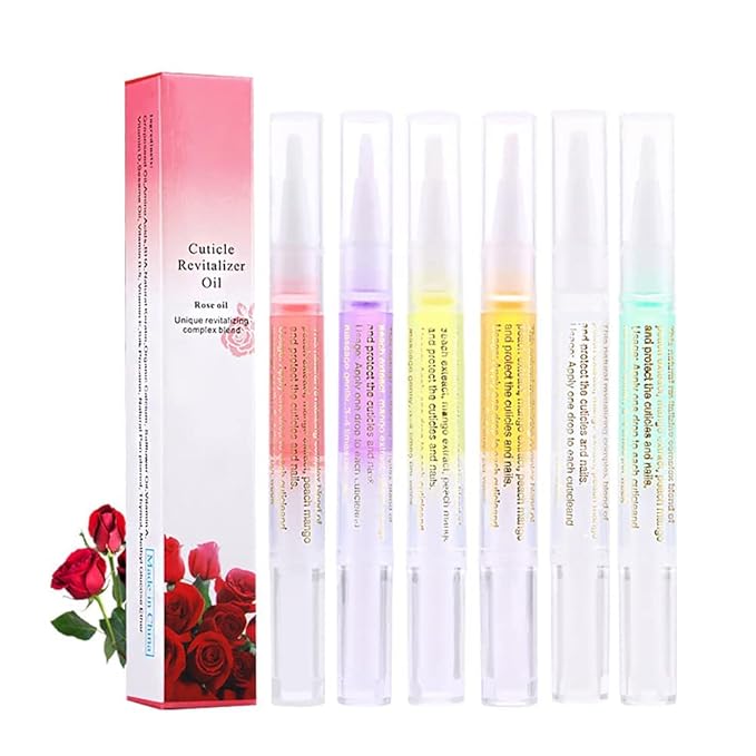 6Pcs Nail Cuticle Oils Nutrition Oil Pen and 18Colour Nail Glitter for Dazzling Nail Art Professional Quality Glitter for Nails