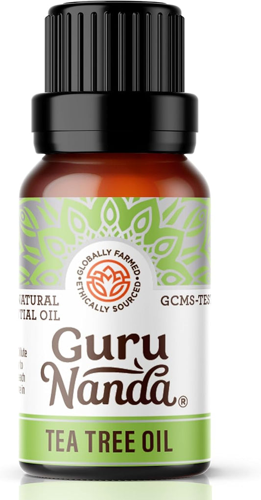 GuruNanda Tea Tree Essential Oil (0.5 Fl Oz) - 100% Pure, Natural and Undiluted Essential Oil for Diffusers - Perfect for Aromatherapy, Massages & DIY Recipes - Helps in Skin and Hair Care