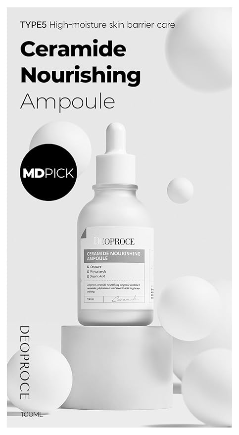 Deoproce Ceramide Nourishing Ampoule 100 ml, Korean Skincare, Moisturizing, Hydrating, 5 Types of Ceramide Ingredients, Phytosterol, Cholesterol