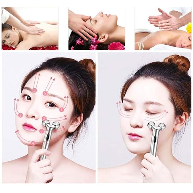 3D Roller face Massager Full Body Massage 360 Rotate face Lift Wrinkle Remover Facial Shape Massage Relaxation Tool