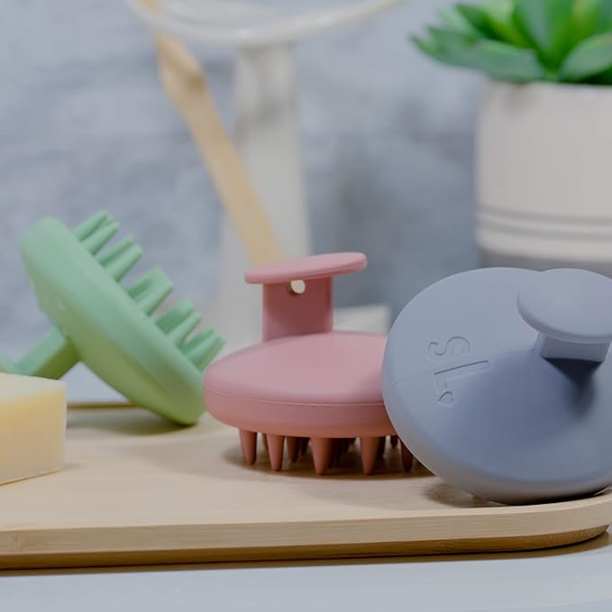 scalpluv | Scalp Massager Hair Brush, 3 in 1 Hair Massager, Exfoliator, Promotes Hair Growth, Dandruff Treatment, Waterproof Shower Scalp Scrubber with Soft Bristles, Shampoo Scrubber (Gray)