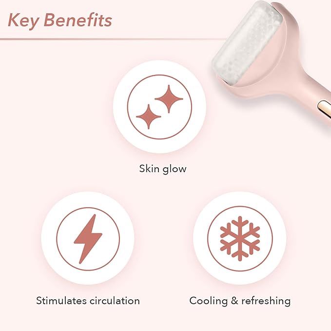 Zoe Ayla Face and Body Ice Roller, 1 pc - Skin Tightening and Rejuvenating Face Massager - Soothes Sunburn, Sore Muscles - Puffy Eyes and Redness Relief - Convenient for Whole Body Use