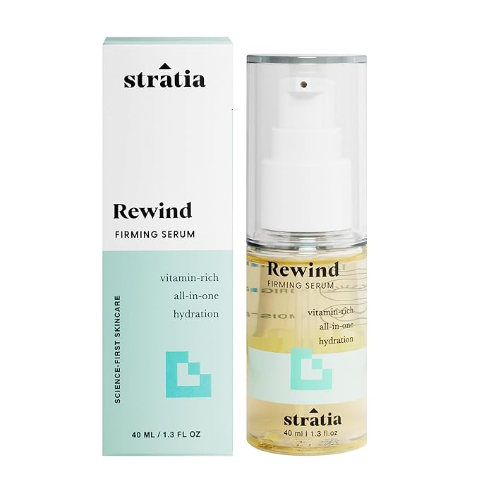 Stratia Rewind Firming & Hydrating Serum with Hyaluronic Acid & Niacinamide - Moisturizes & Evens Skin Tone with DMAE for Smooth, Plump Skin, 1.3 Fl Oz