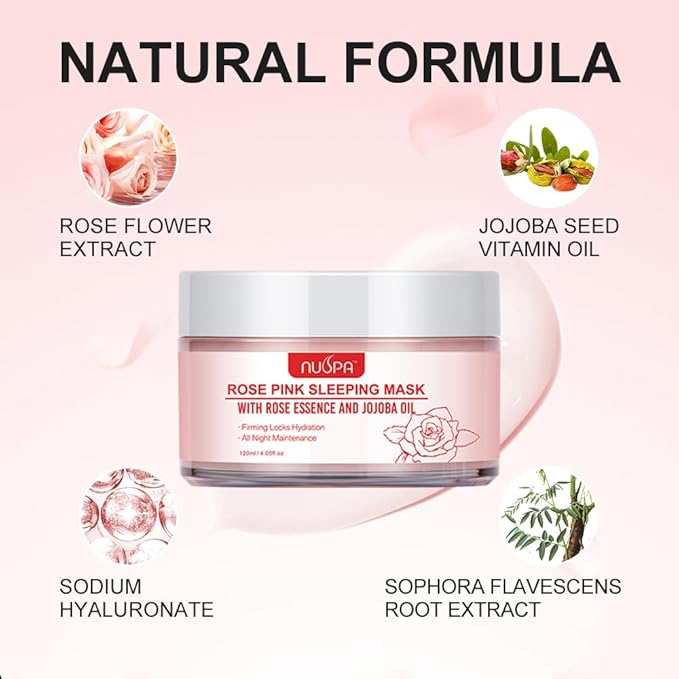 Organic Rose Face Clay Mask, Wash Off Repairing Facial Mask Skincare,Anti Wrinkle Remove Dark Circle Foot Facial Skin Care Treatmet for Women,Men Daily