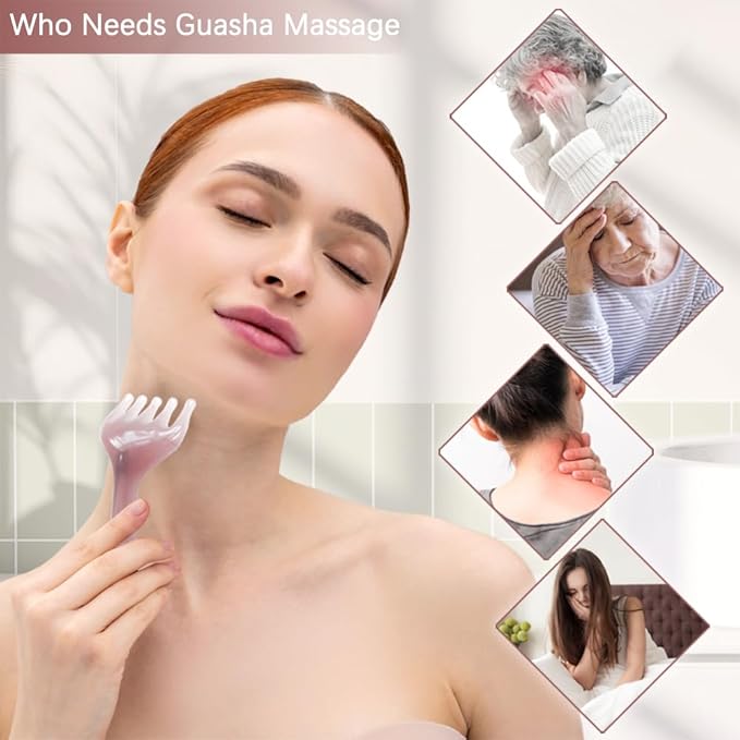 2PCS Head Massager Scalp - Resin Back Scratcher for Men Women - Five Claw Gua Sha Massager Comb for Foot Back Neck Shoulder Relaxation - Hair Scalp Massager Gua Sha Comb for Soothing Head Massage