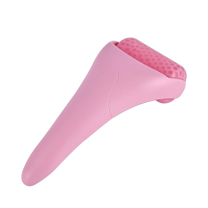 3 in 1 Ficial Face Ice Jade Roller and Gua Sha Tool, Natural Real Jade Anti-Wrinkle Face Eye Neck Massager Tool, Reduce Wrinkles, Puffiness, Migraine, Redness, Pain and Injury，Pink