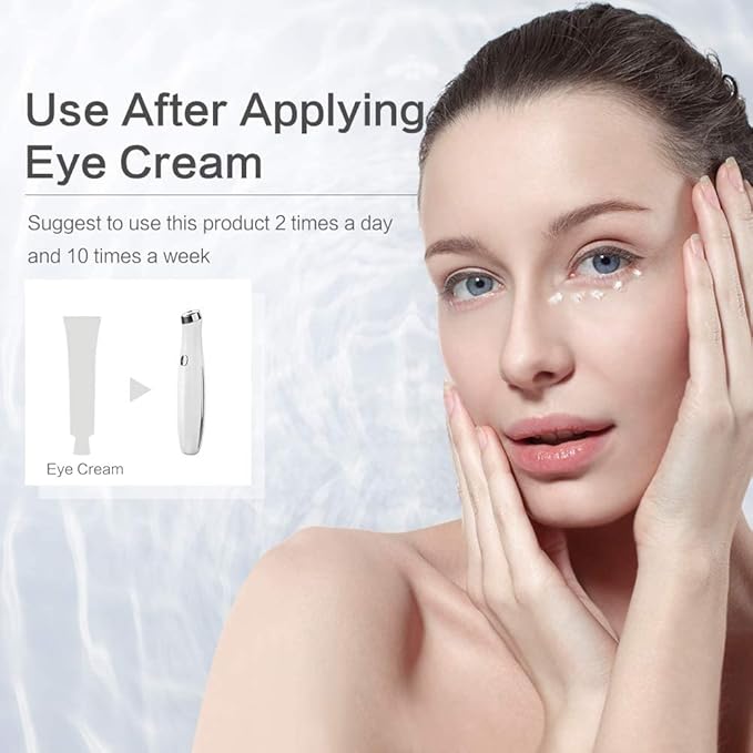 TOUCHBeauty Eye Massager Wand with 40℃, Eye Cream Booster with Heat/Vibrαtion/Red Mode, Fine Lines Remover TB-1662