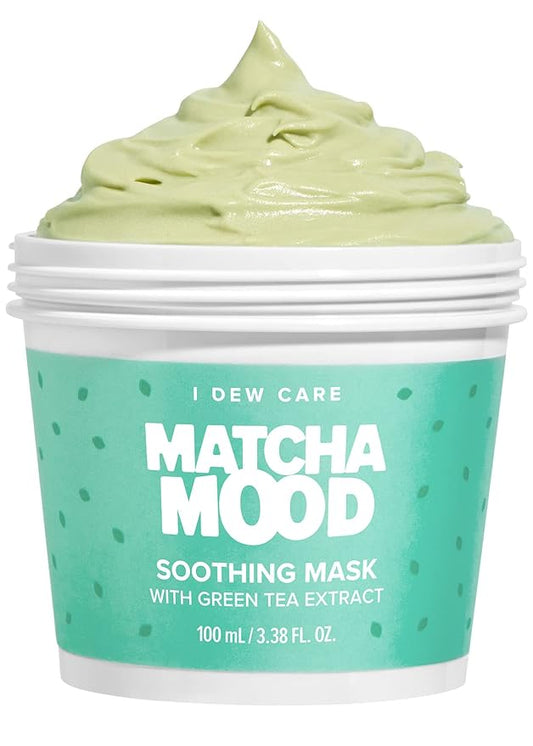 I DEW CARE Wash-Off Mask - Matcha Mood | Korean Facial Soothing Green Tea Skincare for Dry and Sensitized Skin, Korean Face Mask Skin Care for Face, 3.38 Oz
