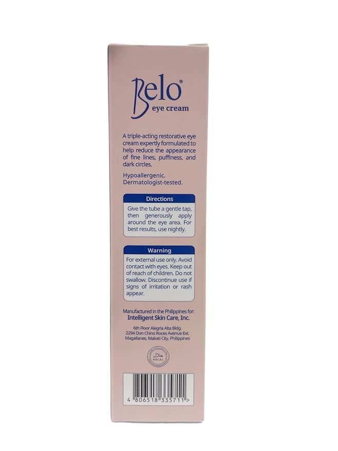 Belo Triple-Acting Restorative Eye Cream, for Fine Lines, Puffiness and Dark Circles, 15ml