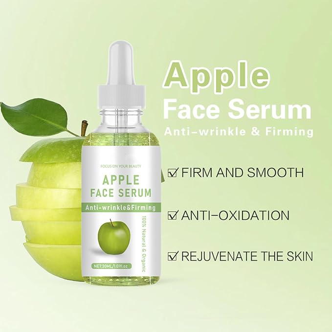 Face Serum for Women,Fruit Facial Serum with 24K Gold Foil and Apple Cell Culture Extract Anti Aging Moisturizer Skin Tone Even Anti Wrinkle Essence for Reduces Dulls & Fine Lines,1.02Fl Oz