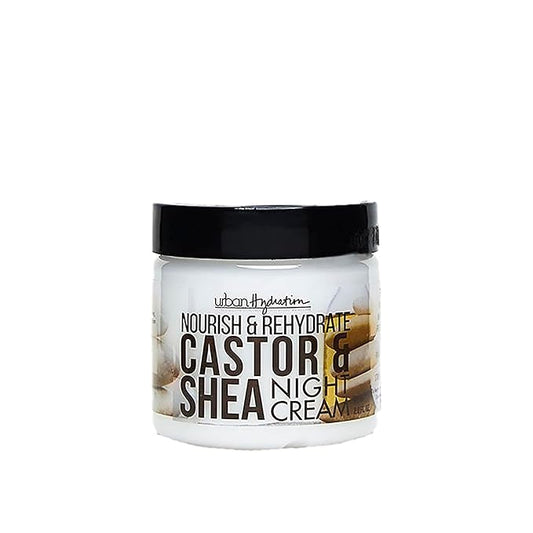 Urban Hydration Nourish and Rehydrate Castor and Shea Night Cream | Helps with Acne, Detoxes, Refreshes and Smooths Skin Overnight, Anti-Aging Benefits For All Skin Types | 2 Fl Ounces