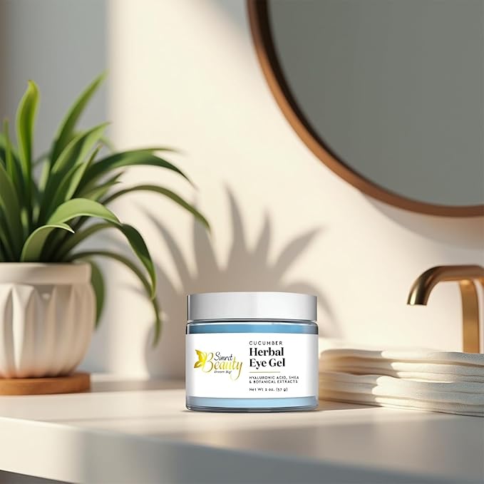 Eye Cream for Dark Circles, Anti-Aging Herbal Eye Gel with Hyaluronic Acid, Caffeine, Coffee, and Shea - Best for Puffiness, Wrinkles, and Fine Lines