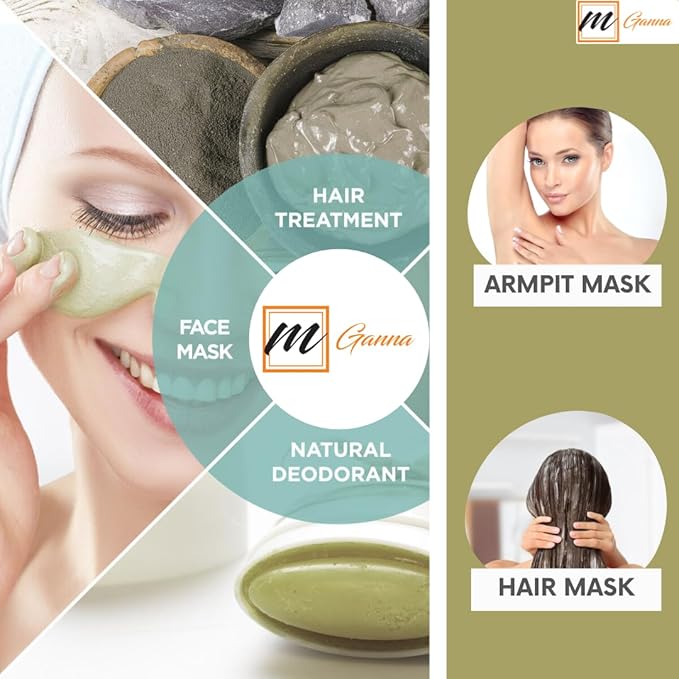 100% Natural Calcium Bentonite Clay Powder for Facial Masks, Creams, Body Wraps and Soap Making 0.5 LBS / 227 GMS