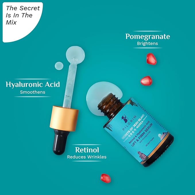 Lift & Firm Face Serum | Retinol & Hyaluronic Acid Anti Aging Serum | Firms Skin, Smooths Fine Lines, Restores Elasticity & Radiance | Lightweight & Fast Absorbing | 1.01 Fl Oz (30ml)