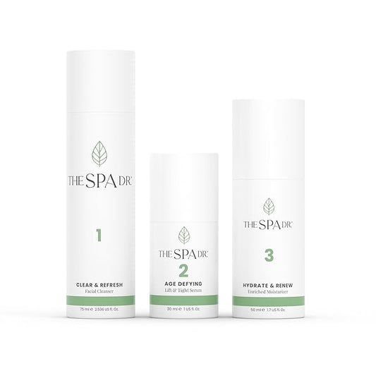 The Spa Dr. 3-Step Age-Defying Skincare System - Antiaging SkinCare Set for Women - Anti Aging Skin Care Sets for Women - Skin Care Routine: Cleanser, Age Defying Lift & Tight Serum, Moisturizer