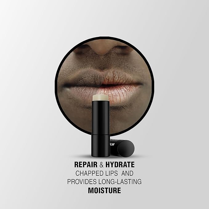 Lip Repair Balm - Men’s Lip Balm with SPF 15 - With Aloe Vera & Vitamin E - Repair & Hydrate Dry, Cracked, Chapped Lips - Long-Lasting Moisture - Clear Balm - Lip Care - Vegan - 3 Pack