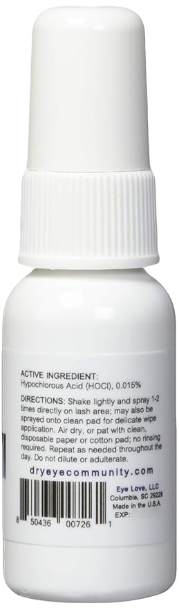 Heyedrate Lid and Lash Cleanser Spray – Gentle, Pure Hypochlorous Acid Spray for Eye Irritation - Fast Acting, Soothing Formula - Everyday Eyelid Cleansing Spray - 1 Ounce Bottle