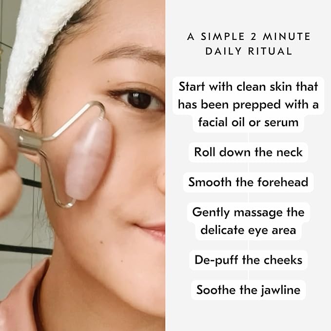 Mount Lai De-Puffing Amethyst Face Roller – The Stone of Tranquility, Facial Massager to Soothe, Calm & De-Puff Sensitive Skin, A Self-Care Ritual for Radiance