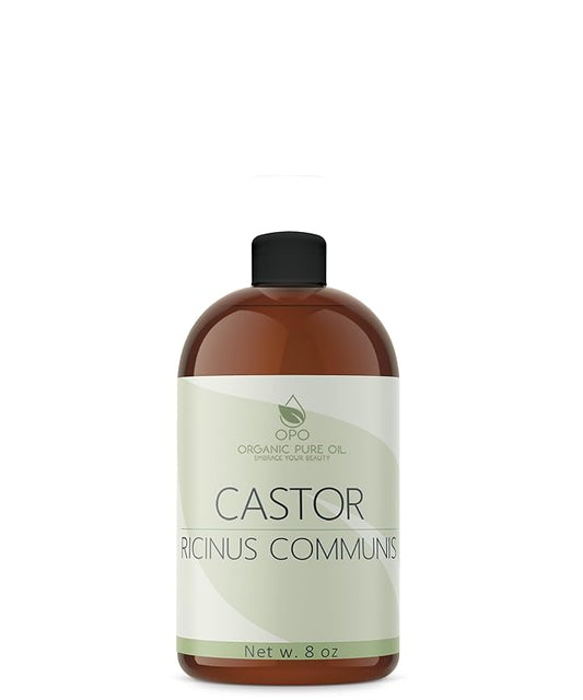 Pure Castor Oil - 8 oz w/Dispense Cap - Pure, Natural, Non-GMO, Hexane-Free, Vegan Carrier Oil - Promotes Hair Growth, Conditions - Skin, Hair, Lashes, Brows, Cuticles & More