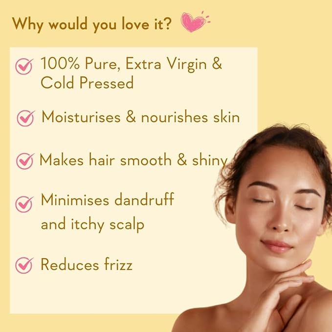 Pure Cold Pressed Sweet Almond Oil for Hair and Skin, 200ml