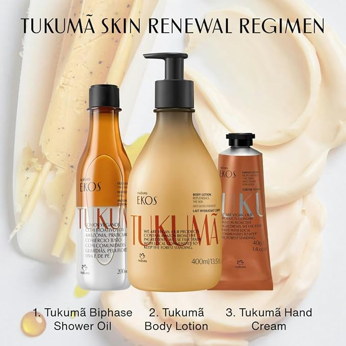 natura - Ekos Tukumã Hand Cream - Moisturize & Improve Skin Texture - Boost Natural Hyaluronic Acid - Anti-Signs - Vegan Skin Care - 2.6 oz (75g)