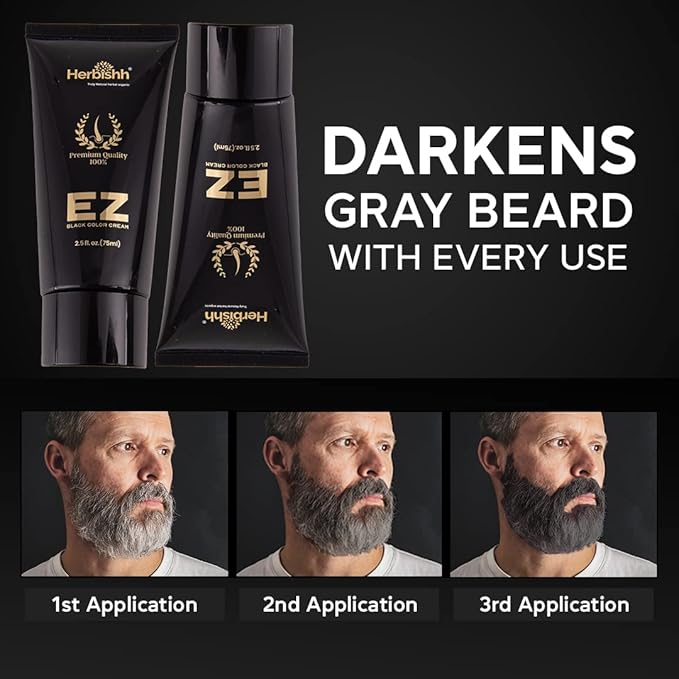 Herbishh Hair Color Cream for Gray Hair with Argan Hair Mask Pouch Pack of 5