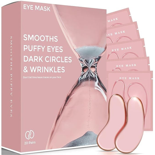 Under Eye Patches (20 Pairs), pink Hyaluronic Acid Eye Patches For Puffy Eyes, Dark Circles, Puffiness, Refresh,Revitalizing, Wrinkles, Anti Aging & Face Moisturizer For Women and Men.