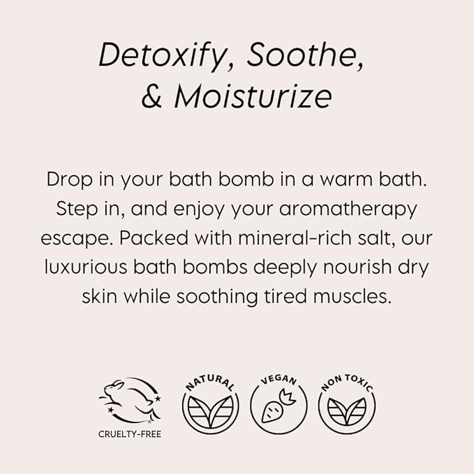 Breathe Bath Bomb, 8 OZ - Large, Handmade with Natural Ingredients, Mineral-Rich Himalayan Salt, Cruelty-Free, Made with Pure Therapeutic Grade Essential Oils