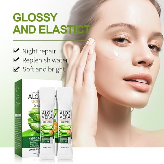 40 Packs Aloe Firming Sleeping Mask, Wash-Free Anti Aging Moisturizing Face Mask, Smooth & Tight Skin, Easy to Carry, Individual Packaging