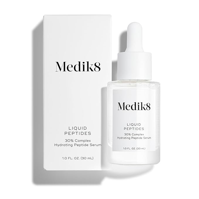 Medik8 Liquid Peptides - Regenerating Multi Peptide Serum - Smooths Wrinkles and Fine Lines - Hydrating, Brightening, Plumping - 1.0 oz