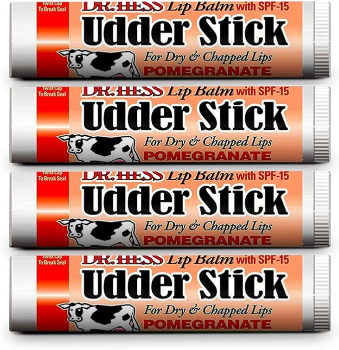 Udder Stick Lip Balm, Pomegranate, 4 Count